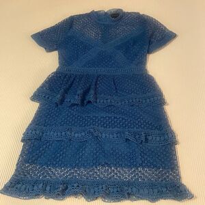 Ladies size Large Lace Layered Blue Dress Kindle